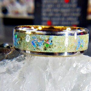 "Orchid Garden" Ring with Emeralds & Purple Opal